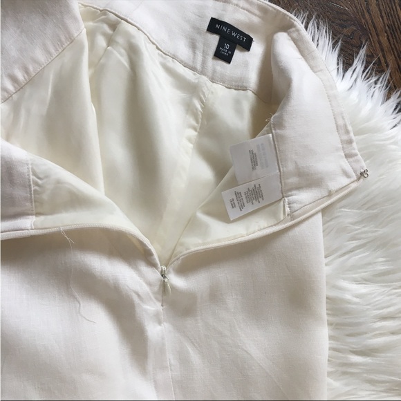 EUC Nine West  wide leg linen white sailor trousers size 10 - Picture 7 of 8